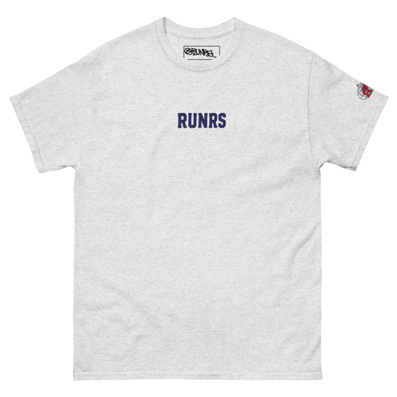 RUNRS University Embroidered Tee - Heather Grey
