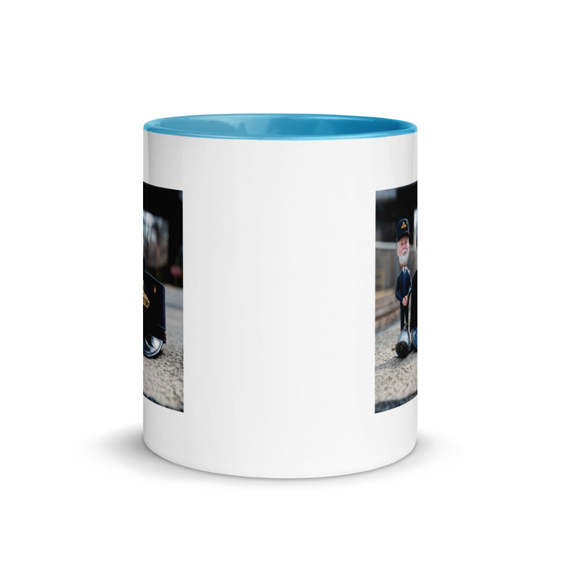 Blue & White Mug - Pop's Train Style 1