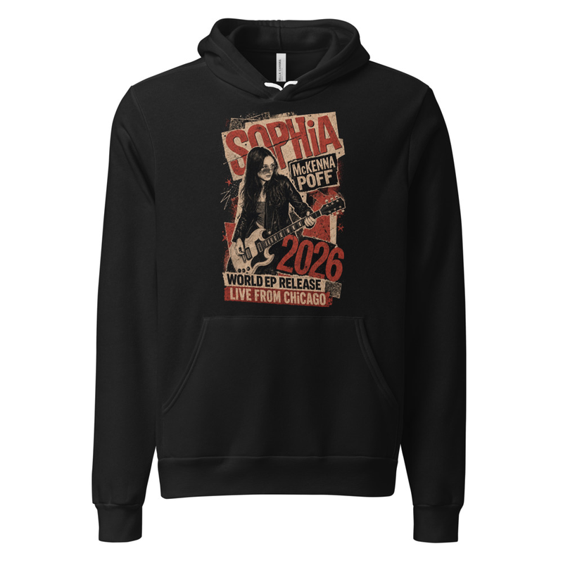 Sophia Vintage Guitar Poster Front Only Unisex hoodie