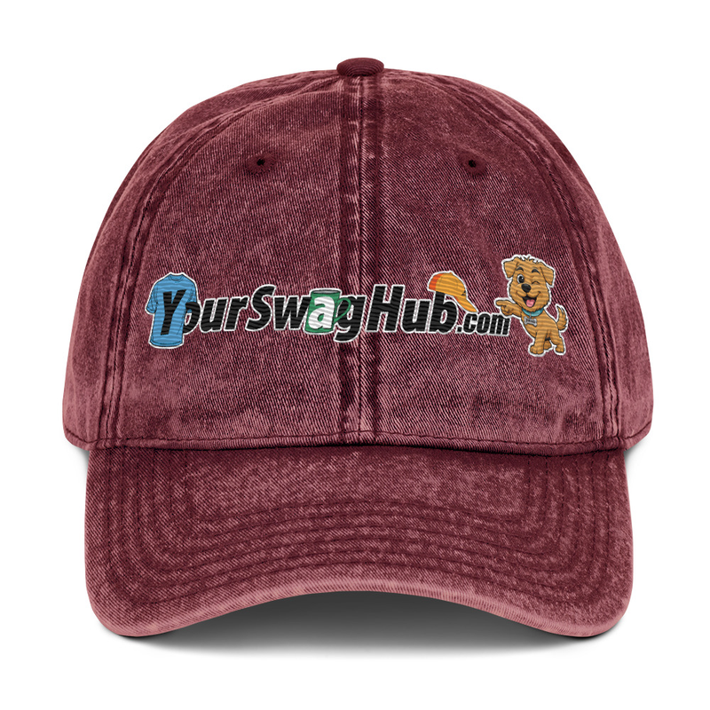 Your Swag Hub Vintage Twill Cap – One size, Maroon