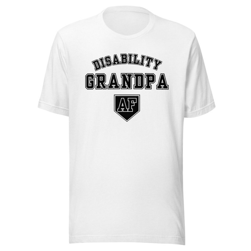 Disability Grandpa AF *black text* – XS, Solid White Blend