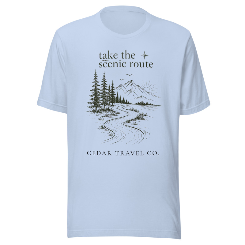 Scenic Route Tee – XS, Baby Blue