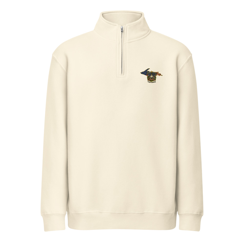 Men's Alger County Golf Outing Lane Seven LS14014 Premium 1/4 Zip Sweatshirt – XL, Sandshell