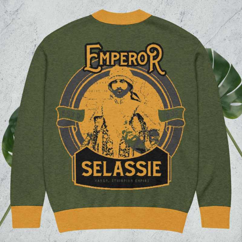Lion of Judah Haile Selassie Knitted cardigan – 3XL, Custom