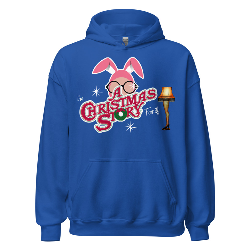 Right one“The A Christmas Story Family” Bunny Suit Logo Hoodie ✨ – S, Royal