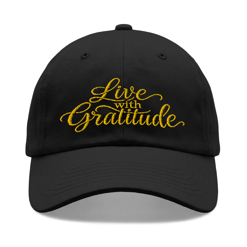 Live with Gratitude peached cotton twill dad hat