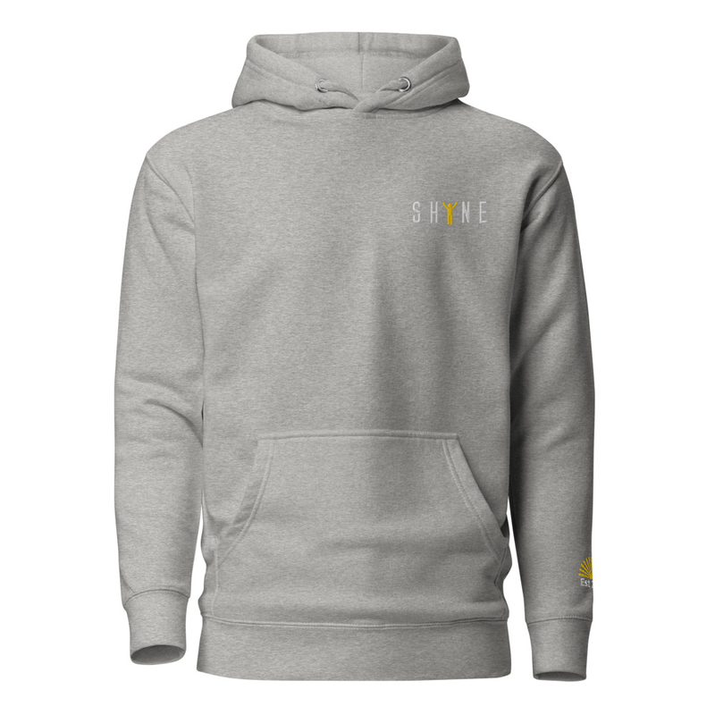 "SHINE" Unisex Hoodie – S, Carbon Grey