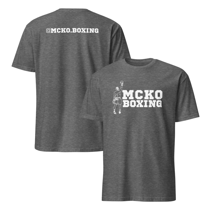 MCKO BOXING (white print) – XL, Graphite Heather