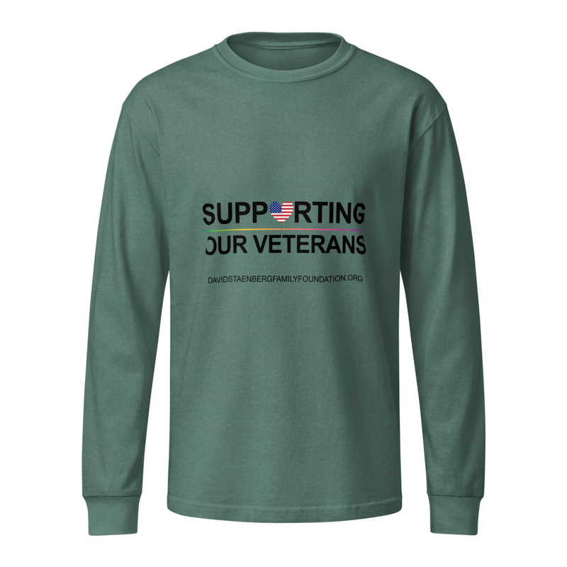 Unisex Garment Dye Heavyweight Long Sleeve Tee | Veteran's Day v1 – XL, Washed Pine