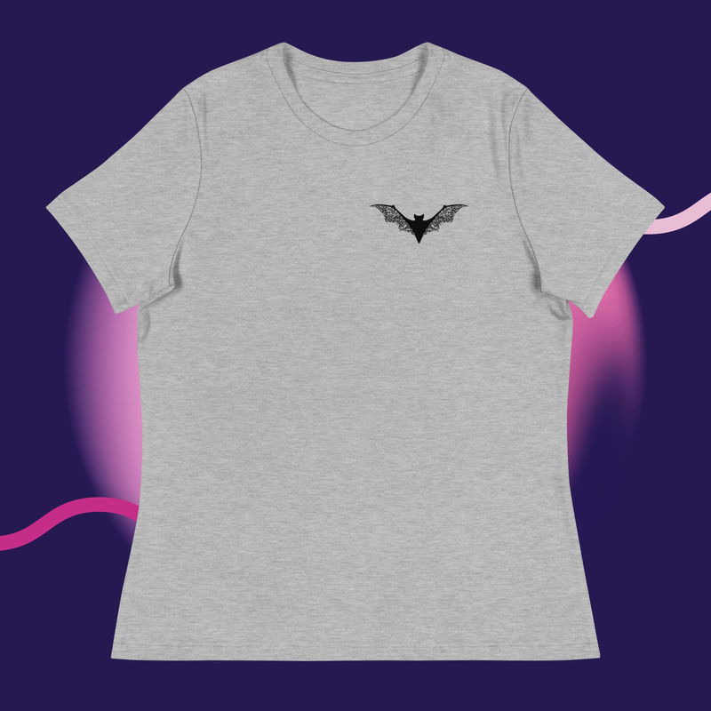 Floral Bat Women's Relaxed T-Shirt – XL, Athletic Heather