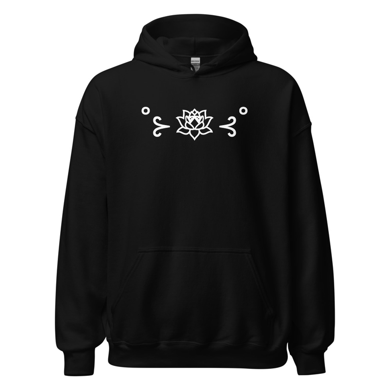 sbs ─ white lotus flower unisex hoodie (dark)