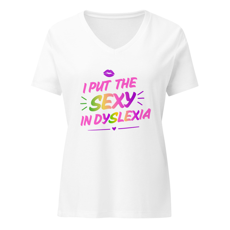 Women’s relaxed v-neck t-shirt – S, Solid White Blend