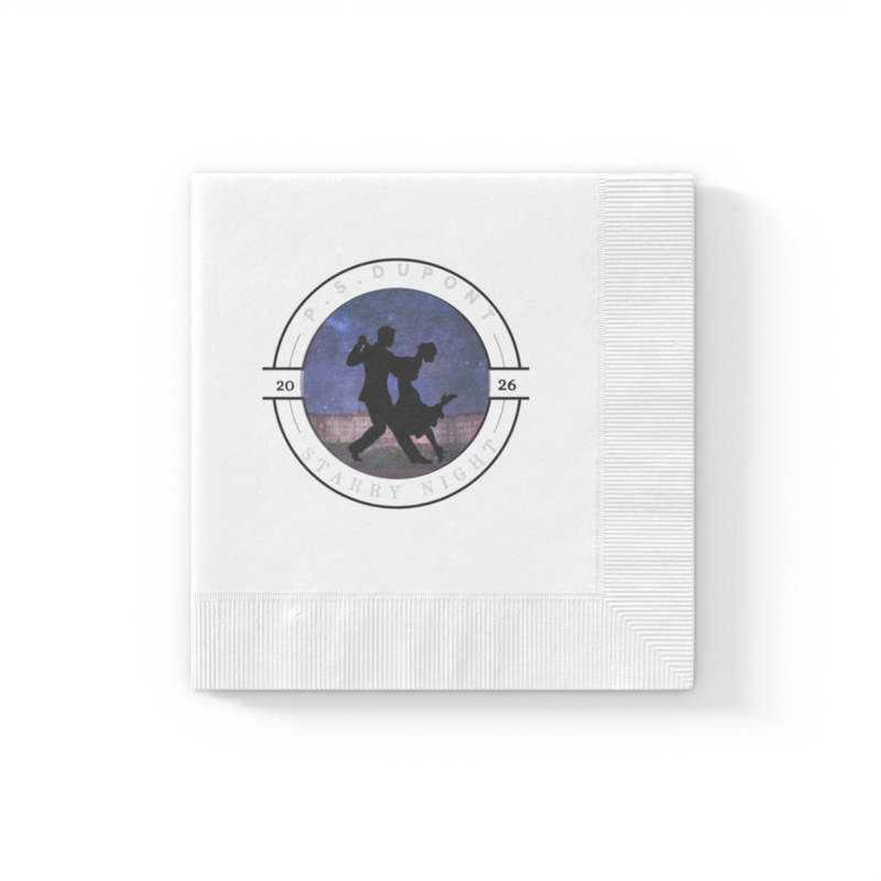 Starry Night - White coined napkins