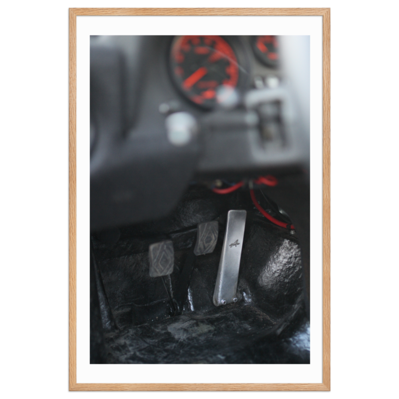 Renault Alpine A310 Gas Pedal – Framed Print – 61×91 cm, Oak