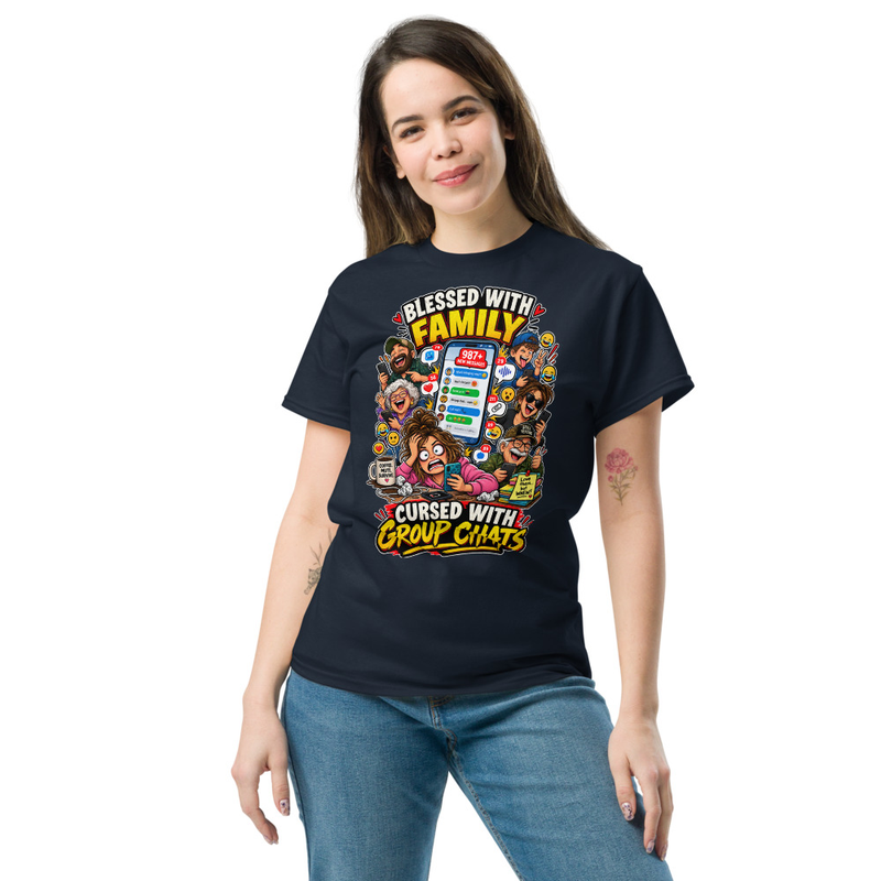 Group Chat - Unisex classic tee – 2XL, Navy