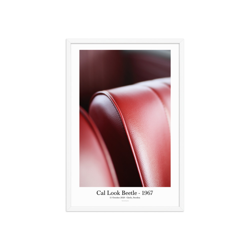 Cal Look Beetle 1967 – Framed Interior Wall Art – 20″×30″, White