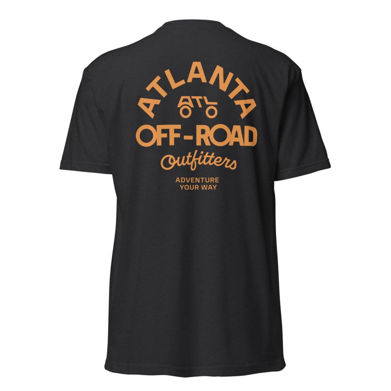 Brand Mark T-shirt  (F/R) - ORANGE Logo – S, Black
