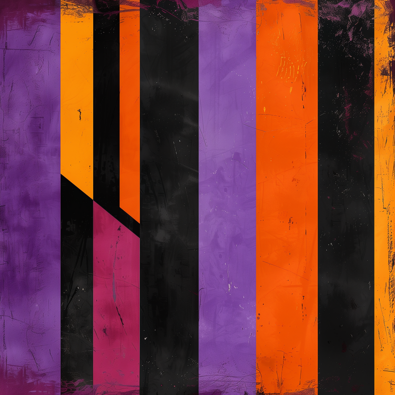 Purple, Orange & Black Geometric Abstraction Men’s high top canvas shoes