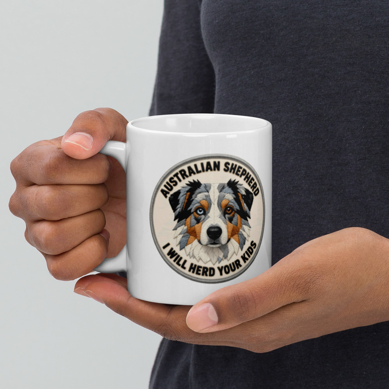 I Will Herd Your Kids Blue Merle Mug — Floof