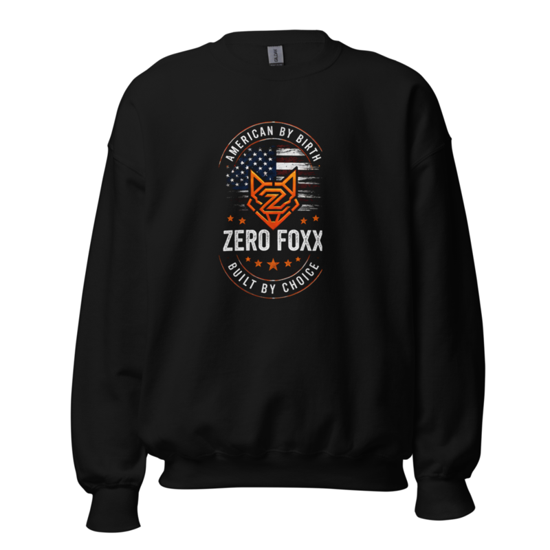 American Flag — American by Birth | Sweatshirt — Black / S