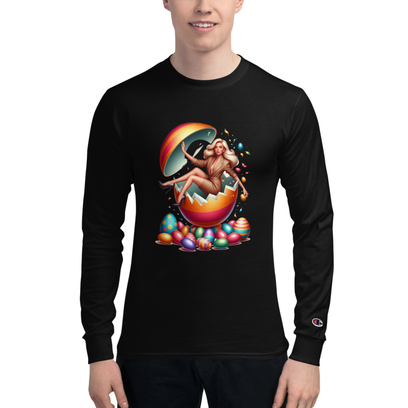 Egg-ceptional Chic Hatch - Men's Champion 'Egg-secutive' Long Sleeve Tee