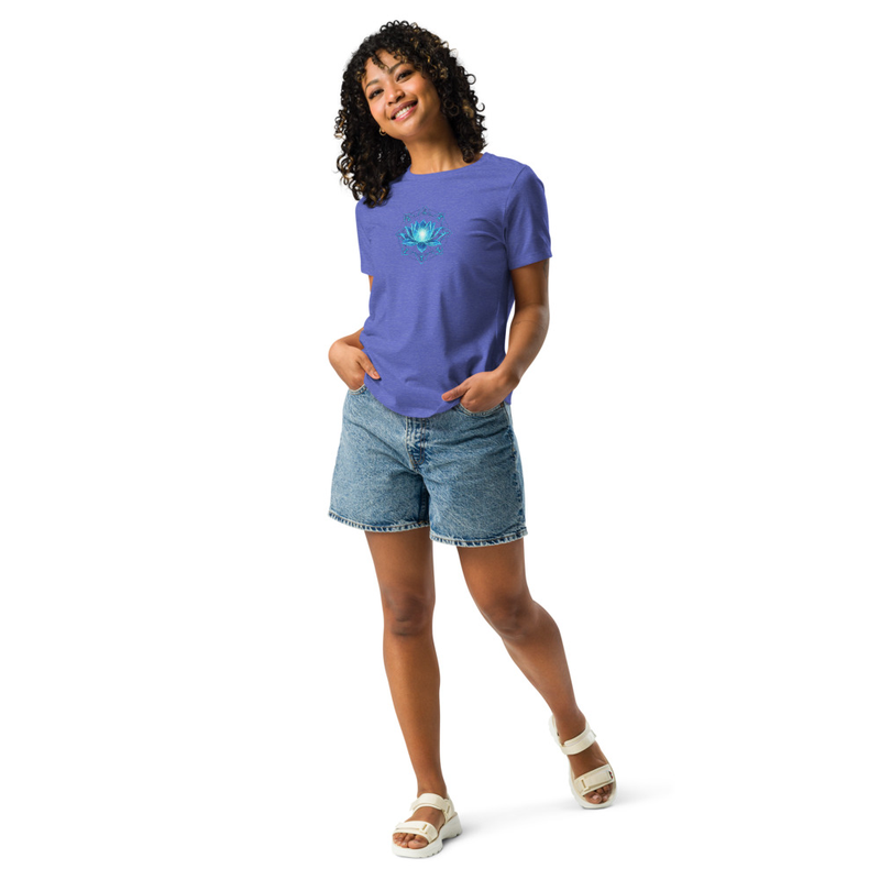 Data Lotus Women's Relaxed T-Shirt – XL, Heather True Royal