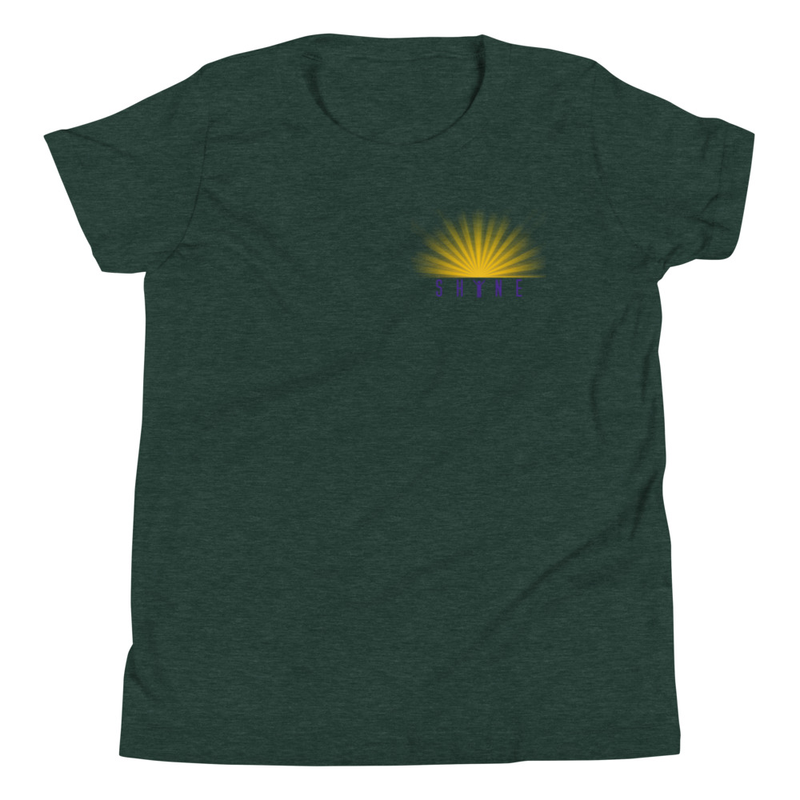 SHINE T-shirt - Youth – XL, Heather Forest