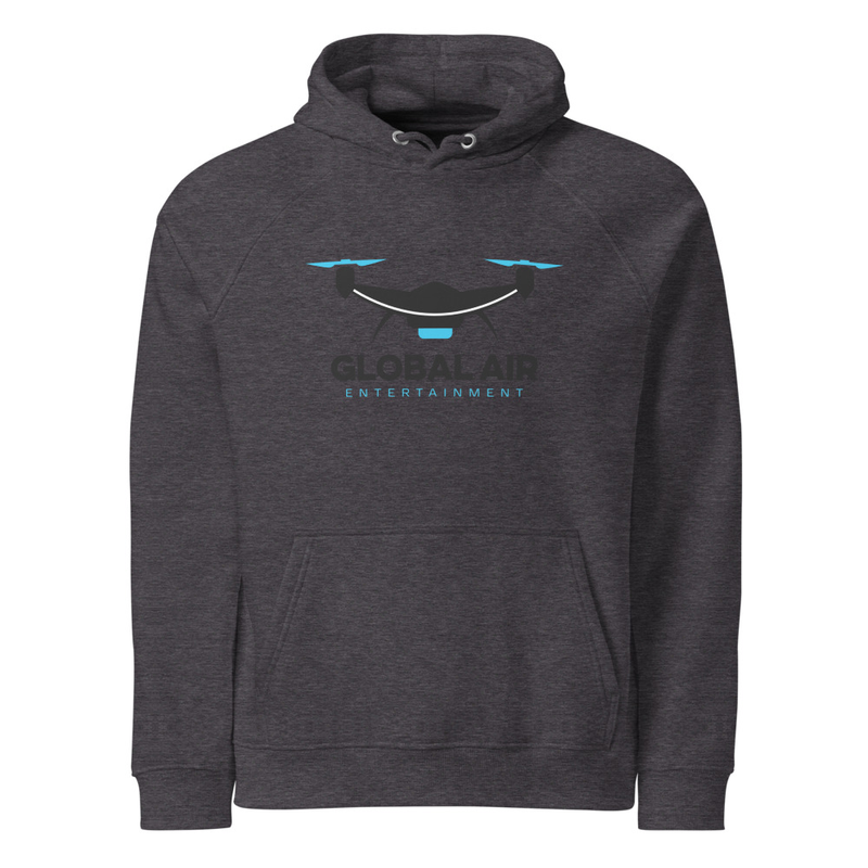 Unisex eco raglan hoodie – M, Charcoal Melange