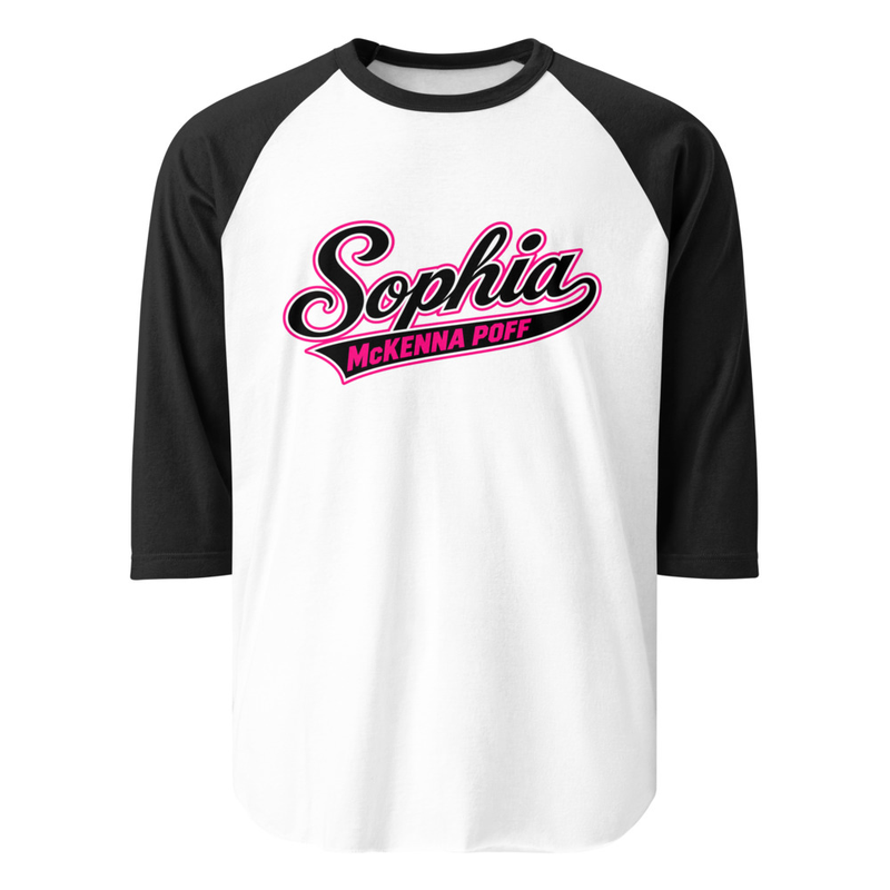 Sophia Baseball Swoosh 3/4 sleeve raglan shirt