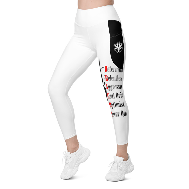 White Anagram Leggings with pockets
