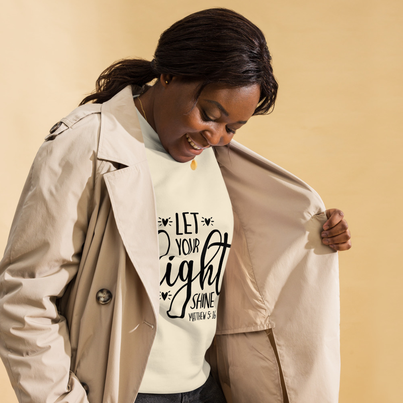 LET YOUR light SHINE - MATTHEW 5:16 - Unisex Premium Sweatshirt – S, Bone