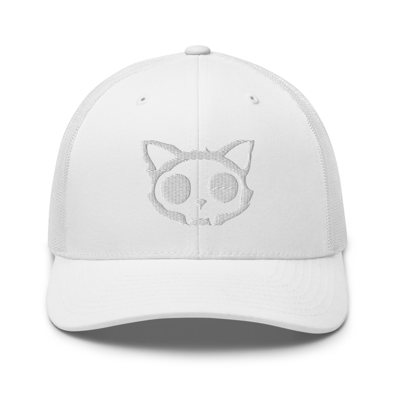 Catraband Skull Trucker — Black (Yupoong 6606)