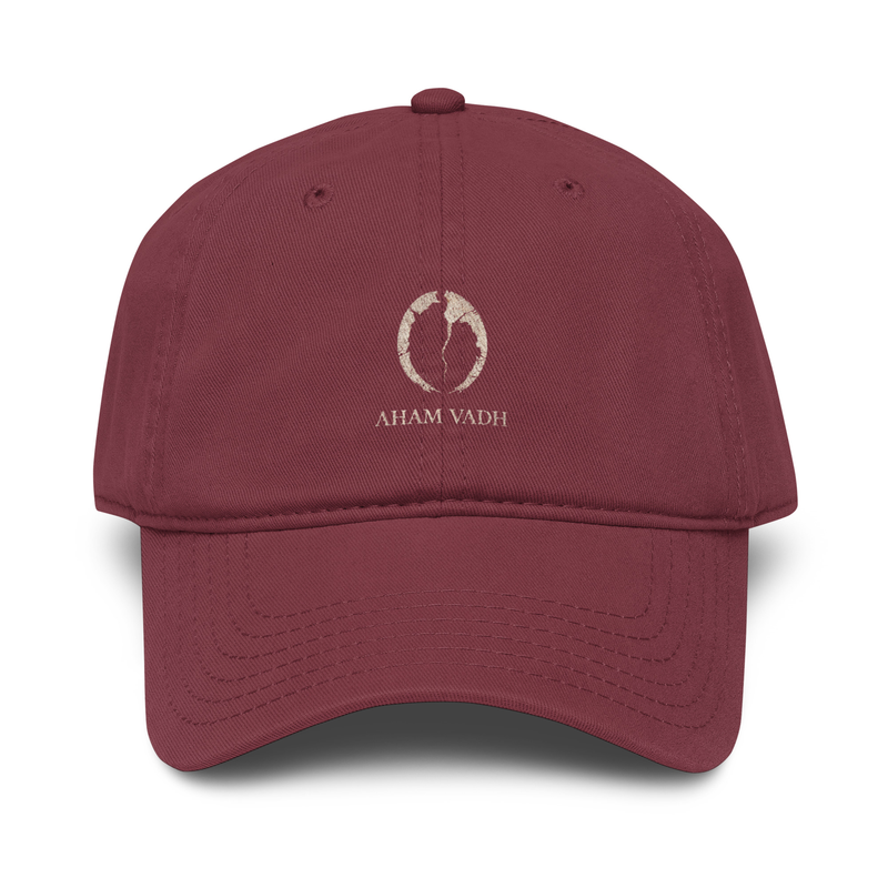 Aham Vadh Ritual Emblem Cap: Slaying the Illusion of “I” / Maroon