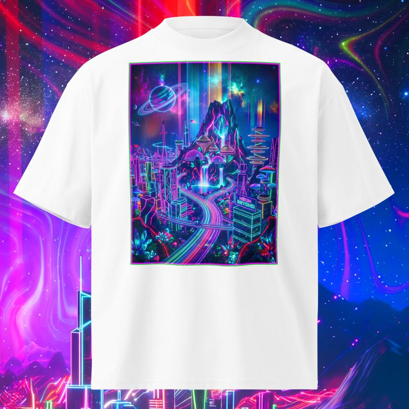 Space Rock Neon City - Space Rock Neon City / White / S
