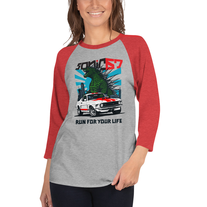 Lizard Mustang - 3/4 sleeve raglan shirt