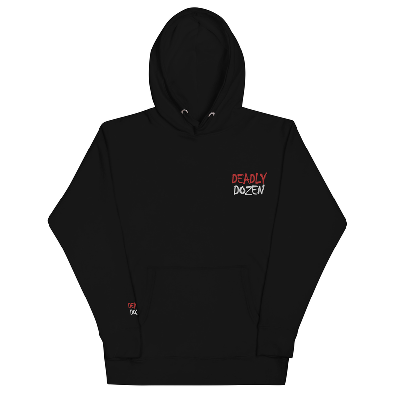 Deadly Dozen Embroidered Premium Hoodie, Black