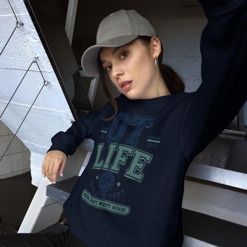 Crewneck: Navy & Sage OT Life | Occupational Therapy Crewneck Sweatshirt