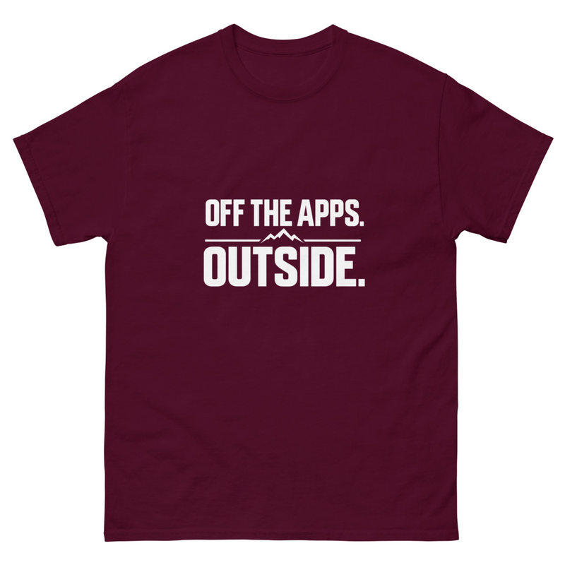 Off the Apps Outside - Unisex classic tee – S, Maroon