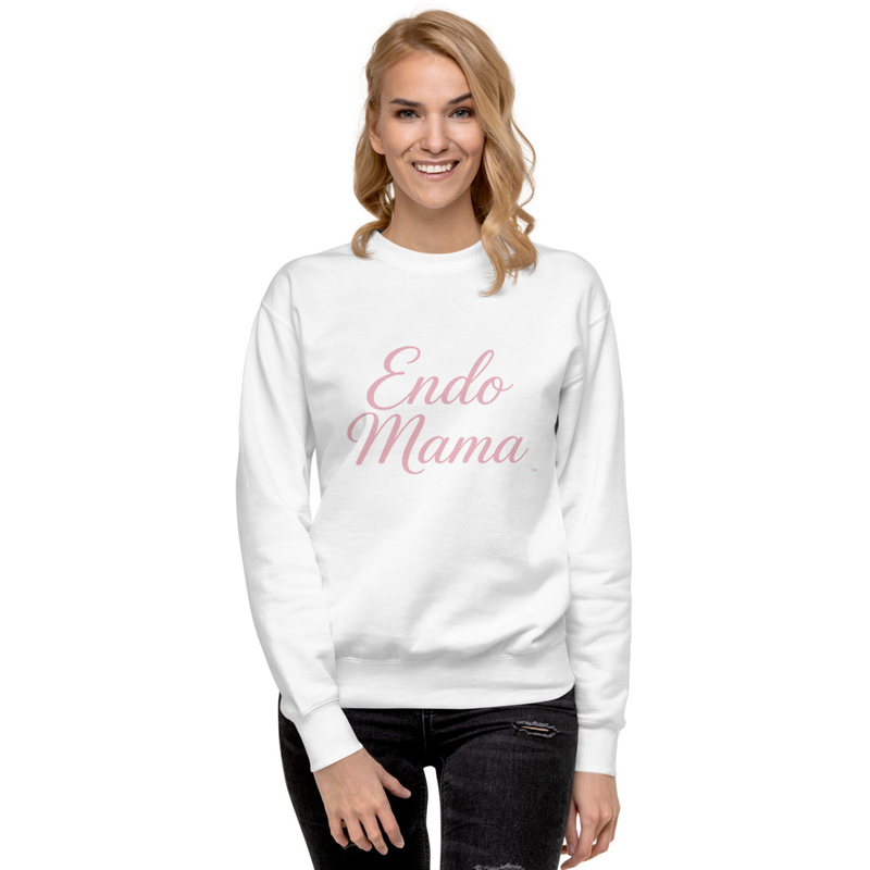 Endo Mama Unisex Premium Sweatshirt – L, White