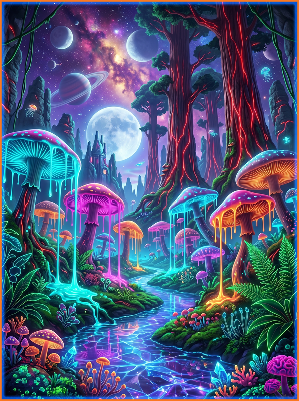 Alien Mushroom Forest (Dippin River) - Alien Mushroom Forest (Dippin River) / Black / S