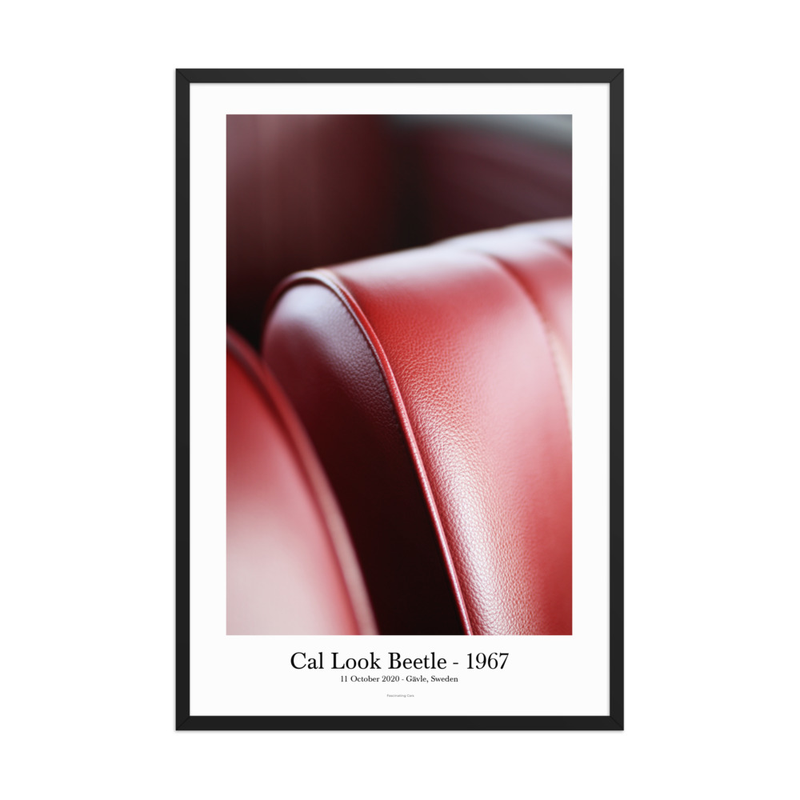 Cal Look Beetle 1967 – Framed Interior Wall Art – 24″×36″, Black