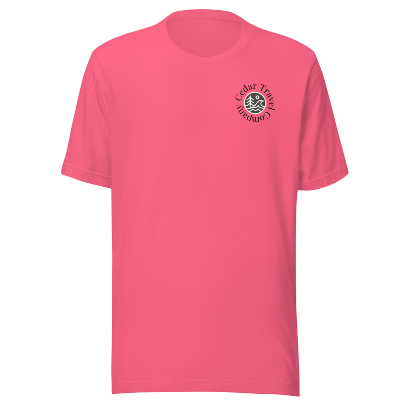 Cedar Travel Company Tee – S, Charity Pink