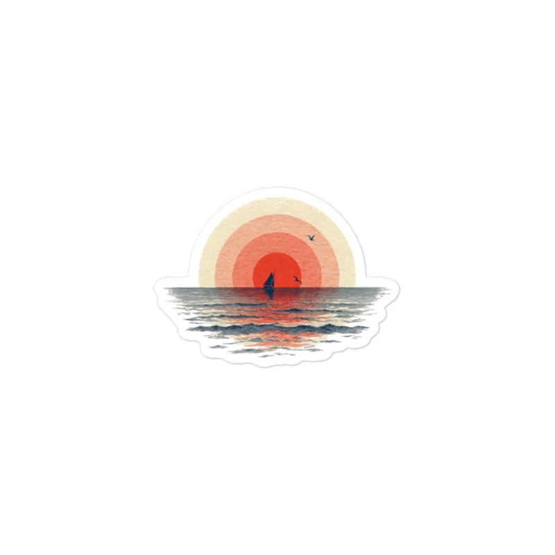 Red Sky At Night Sticker — Sailing merch