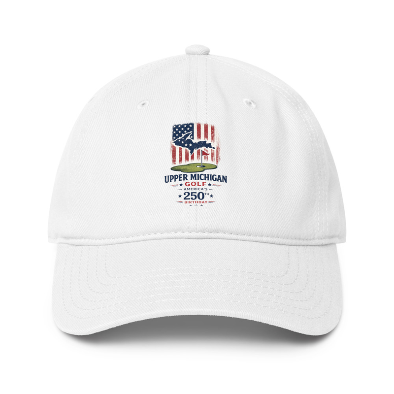UP Golf # 5 Low-profile baseball cap – One size, White