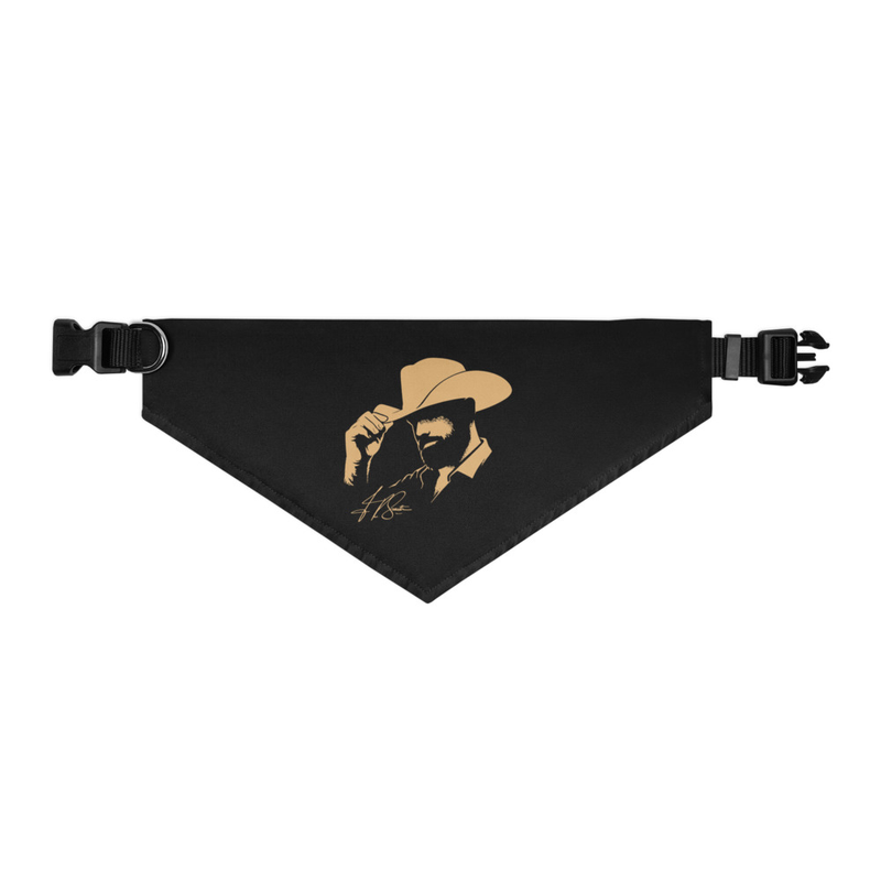 Cowboy Silhouette Pet bandana collar – XL, Black