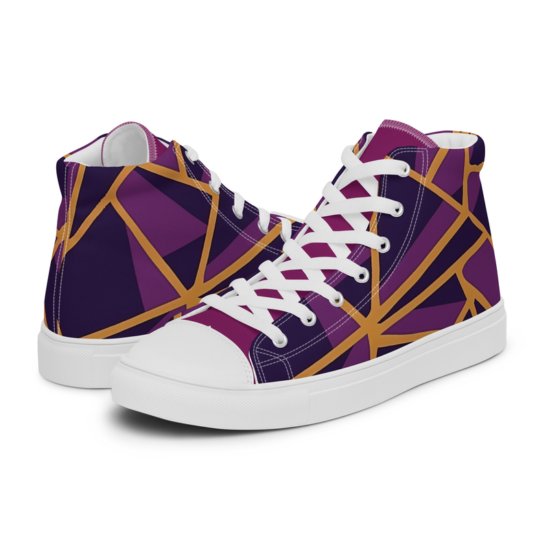 Purple & Gold - Lake Show Purp Women’s high top canvas shoes