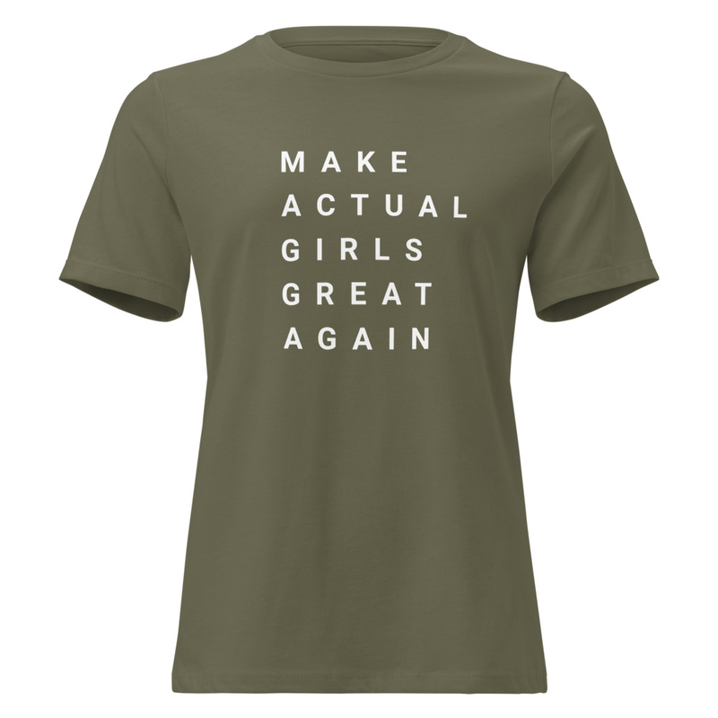 "MAGGA" Actual Girl Relaxed T-Shirt - for Women – 3XL, Military Green
