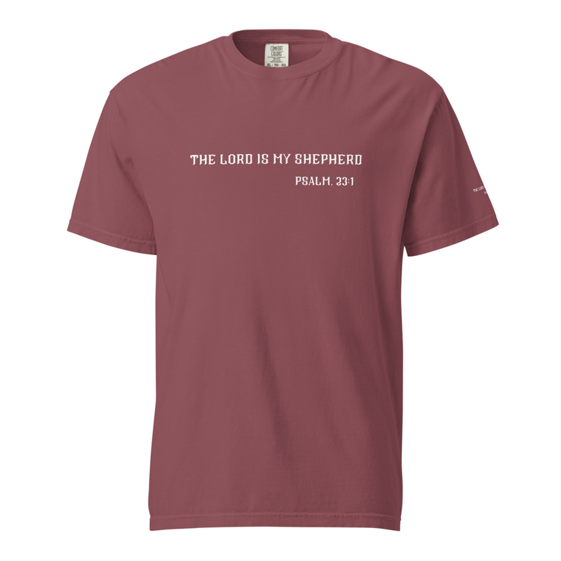 The Lord is my Shepherd Unisex garment-dyed heavyweight t-shirt – S, Brick