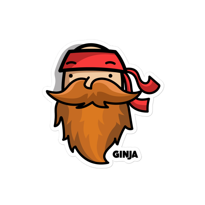 Ginja Logo Sticker – 4″×4″, White