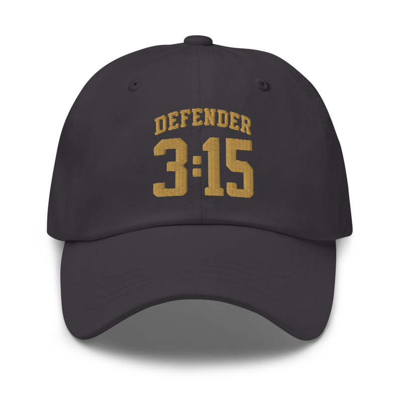 Defender 3:15 Dad Hat – One size, Dark Grey